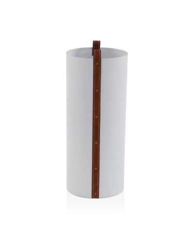 Versa Fusion Umbrella Stand, White/Brown, 48 cm Height
